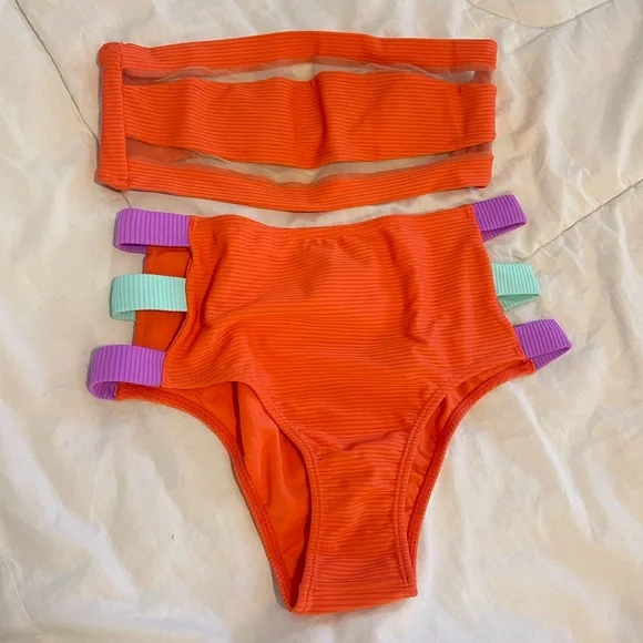 Orange Swimwear Set - Picture 1 of 5
